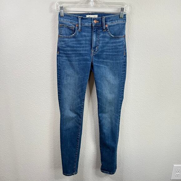 Madewell 9" Mid Rise Skinny Jeans Women's 25 Pendale Medium Wash Stretch Denim - Picture 1 of 8